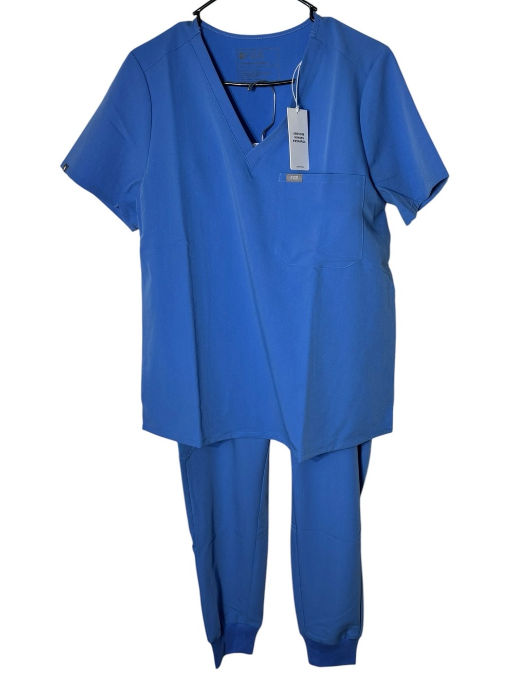 Figs women’s Catarina top Zamora jogger pants blue M/L new uniform scrubs